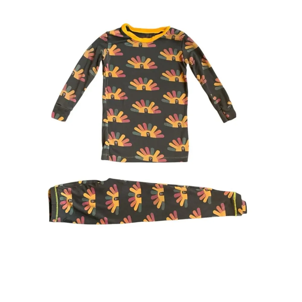 Kickee Pants Bamboo Bark Turkey Pajama Set
